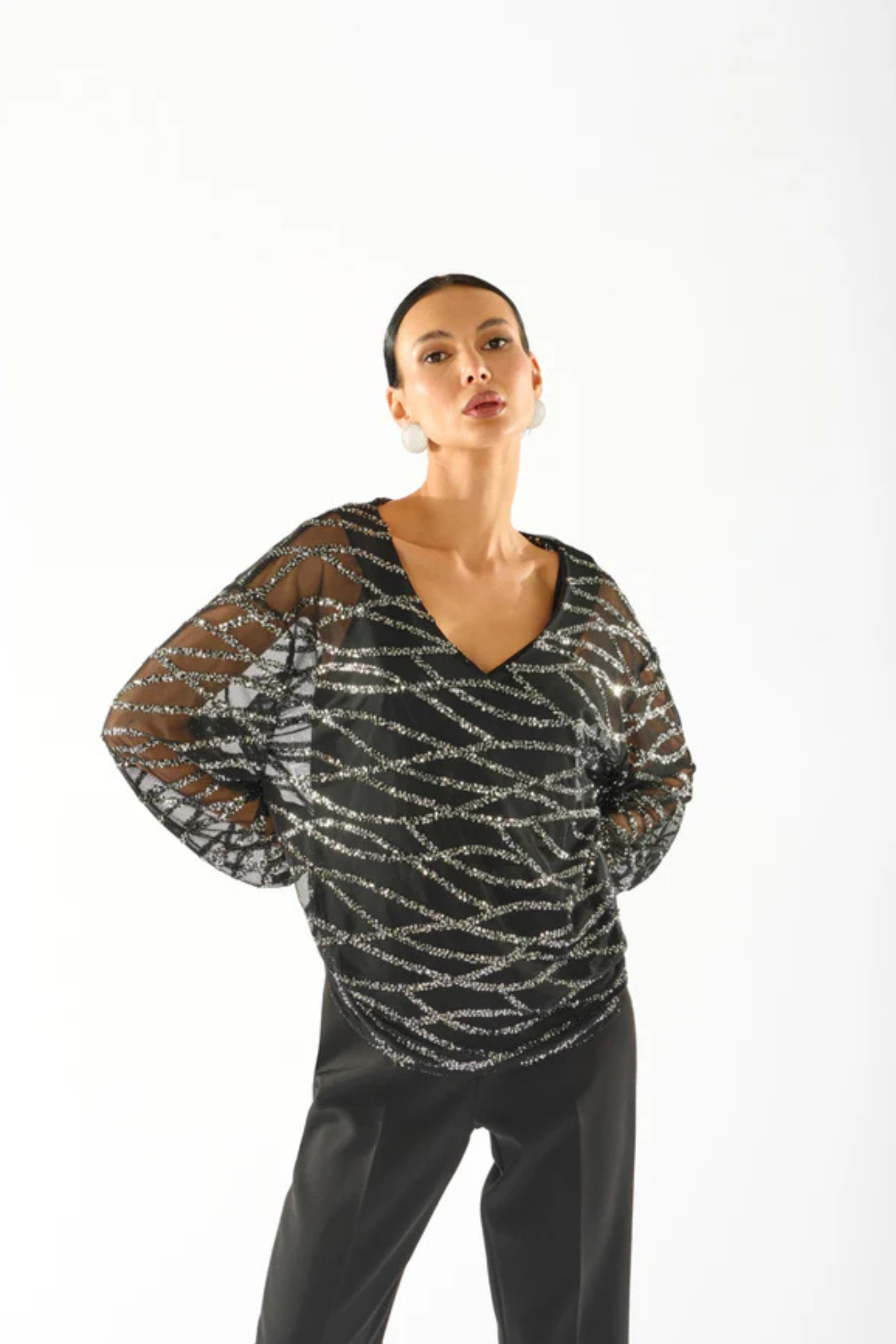 Blusa con paillettes - Atos Lombardini