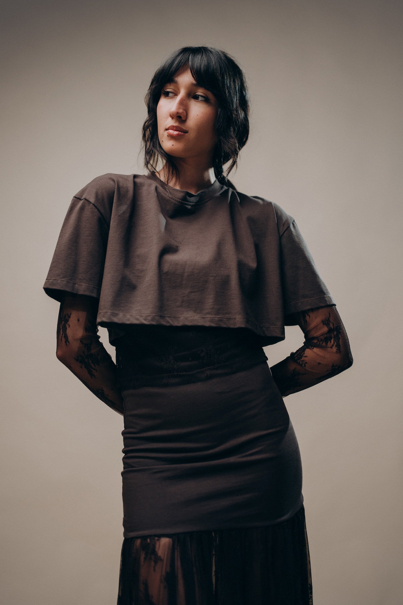T-Shirt Cropped in Pizzo - Maidoma