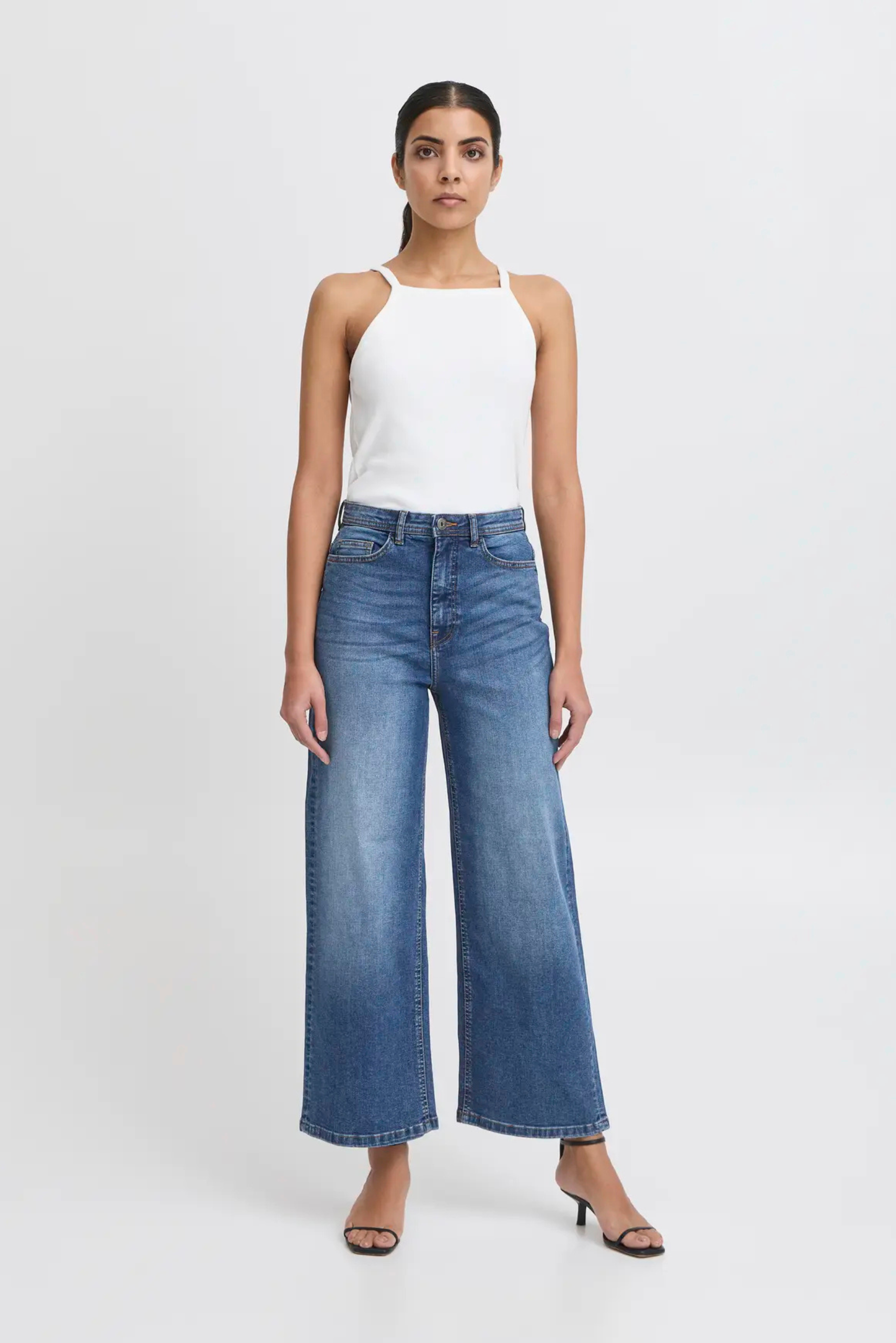 Jeans Largo Dritto - Ihtwiggy Cropped High Waist - Ichi