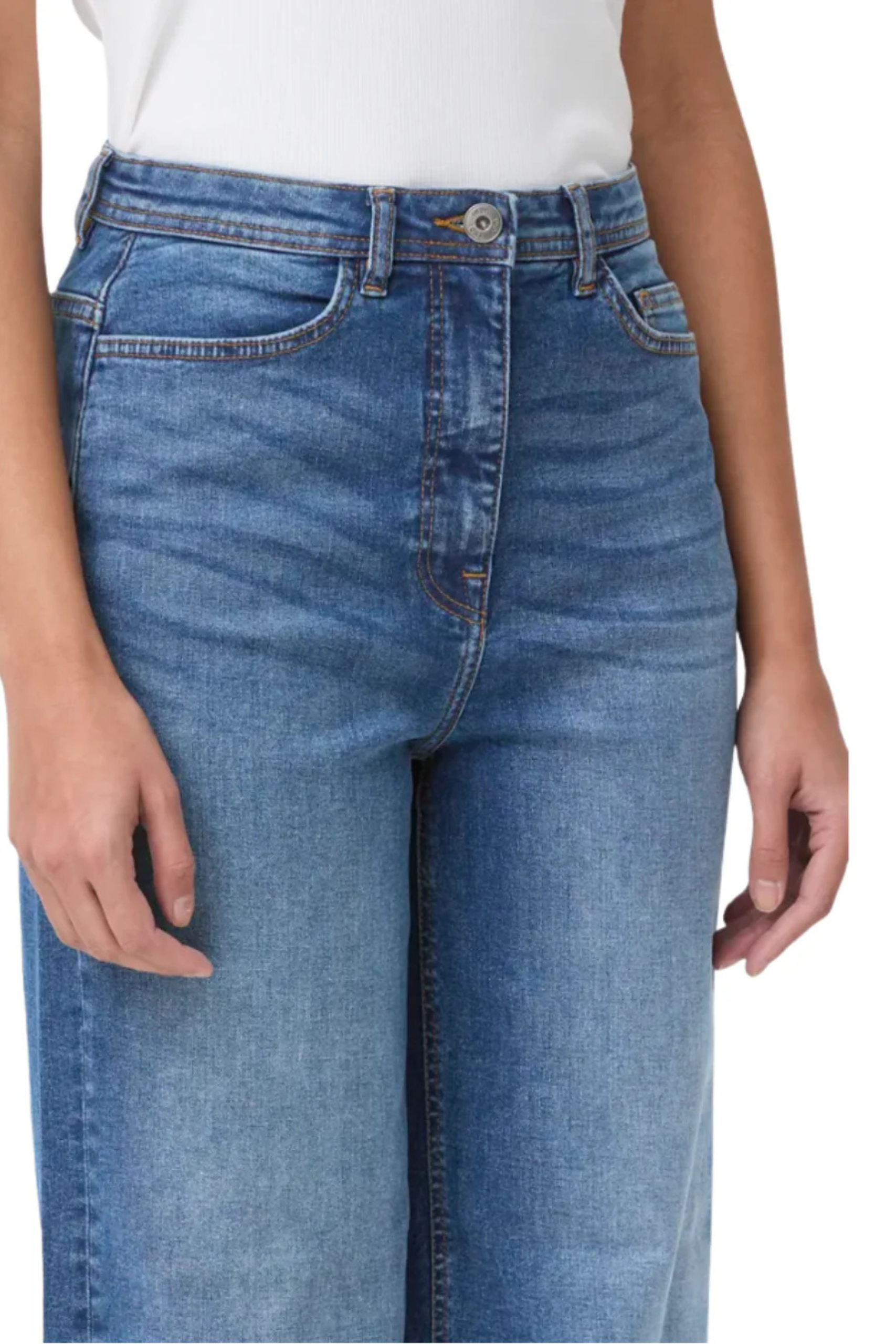 Jeans Largo Dritto - Ihtwiggy Cropped High Waist - Ichi