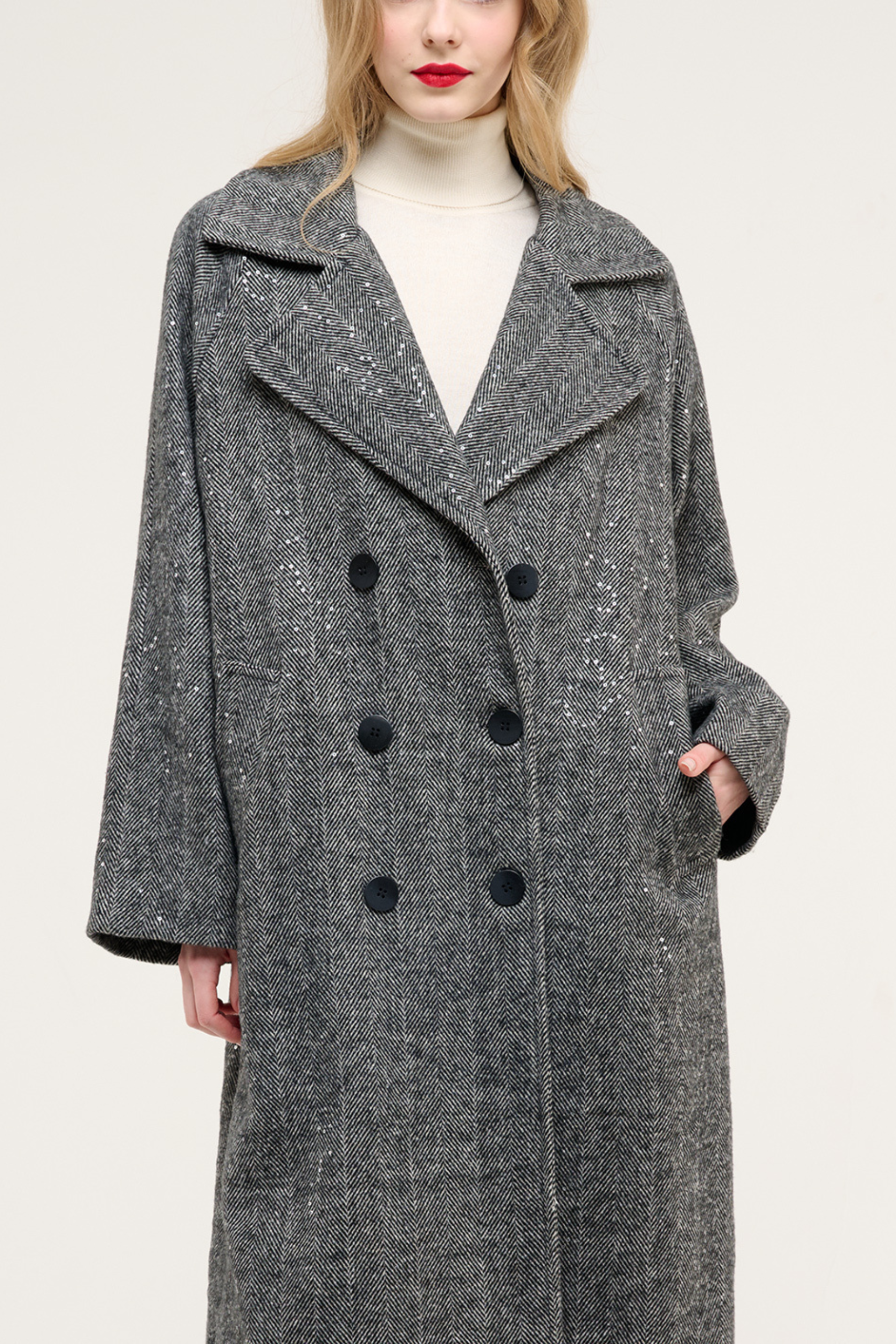 Cappotto doppiopetto spigato - Crochè