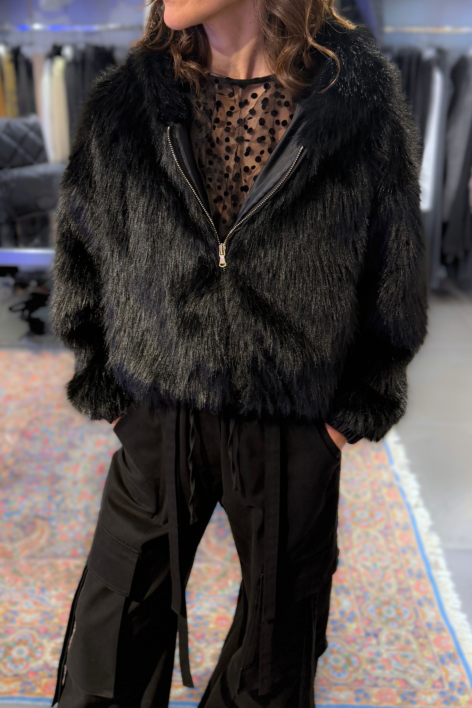 Ecopelliccia con cappuccio - Atos Lombardini