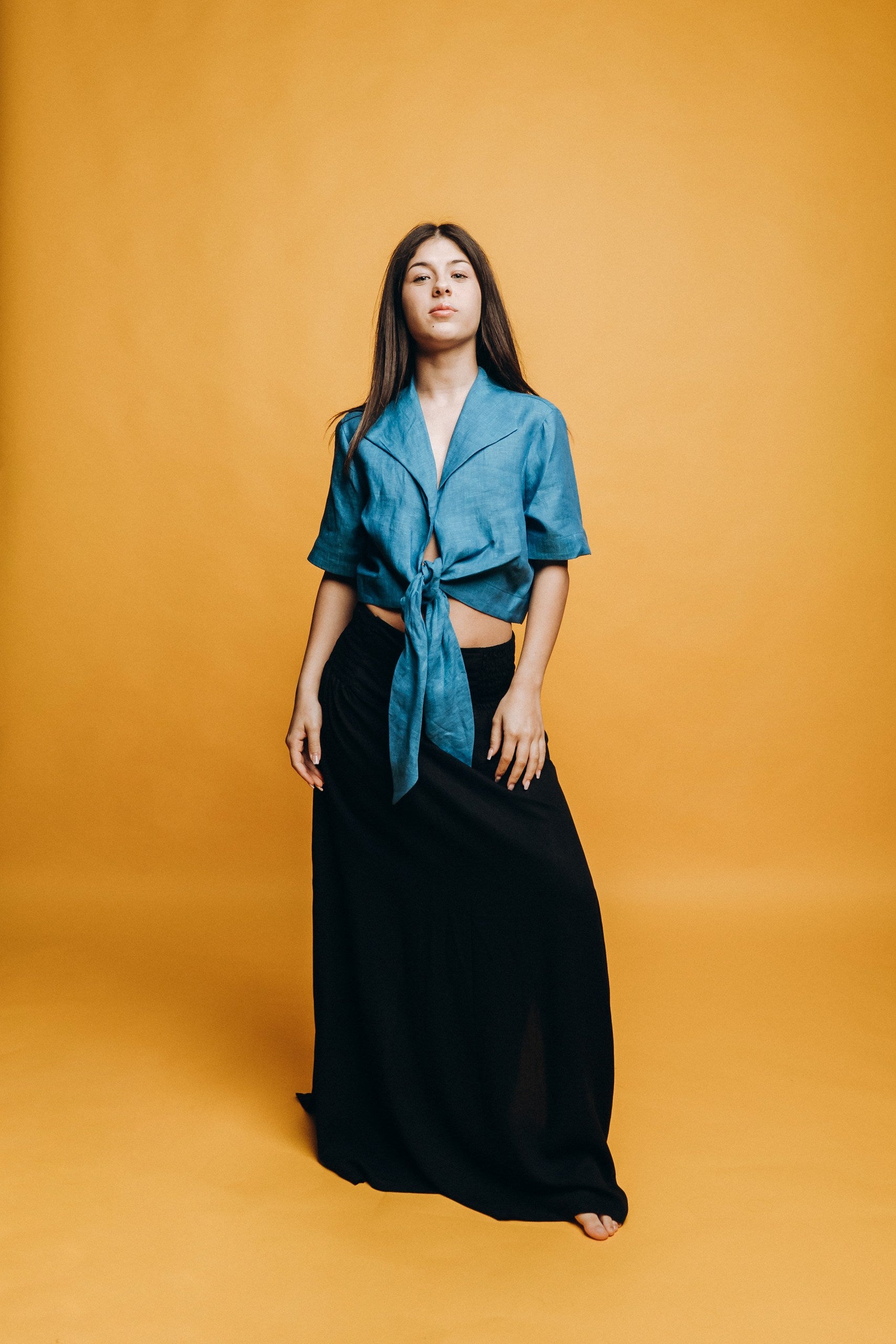 Blusa con colletto e fiocco - Centolino